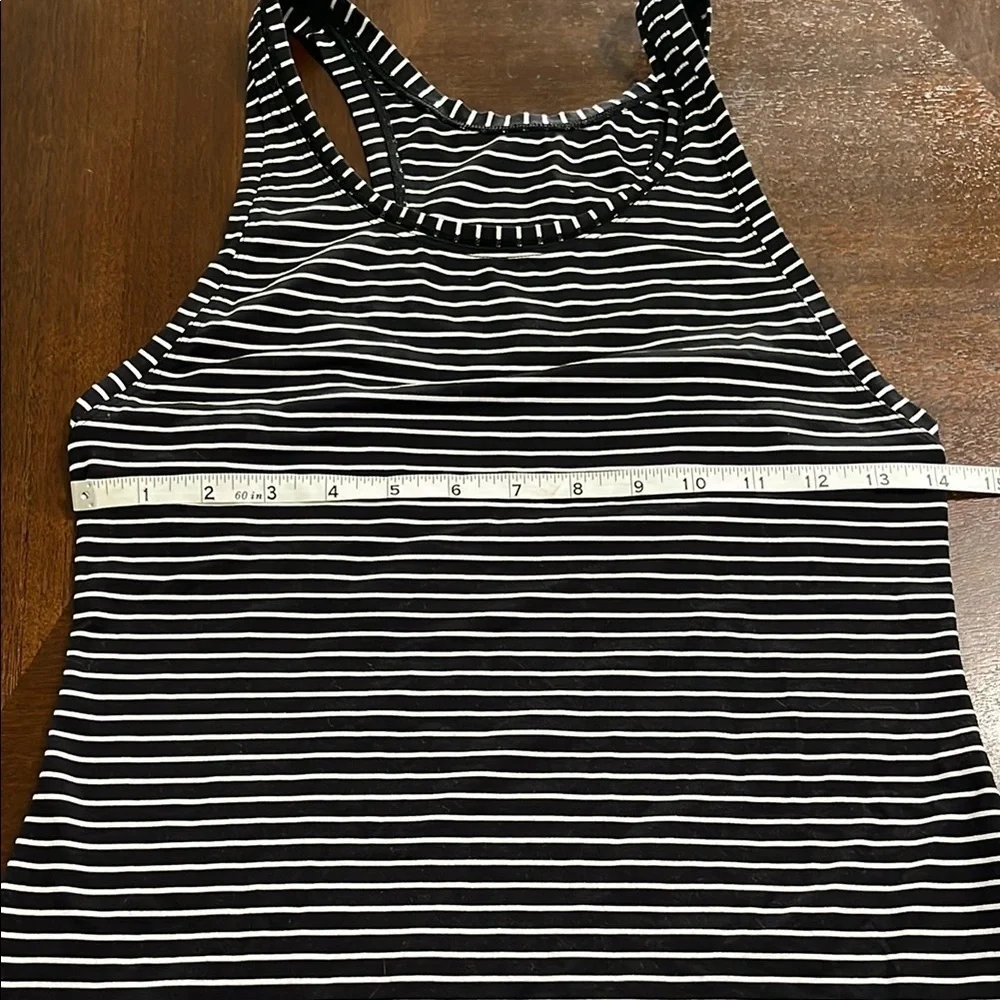 Lululemon Think Fast Tank Parallel Stripe Black White